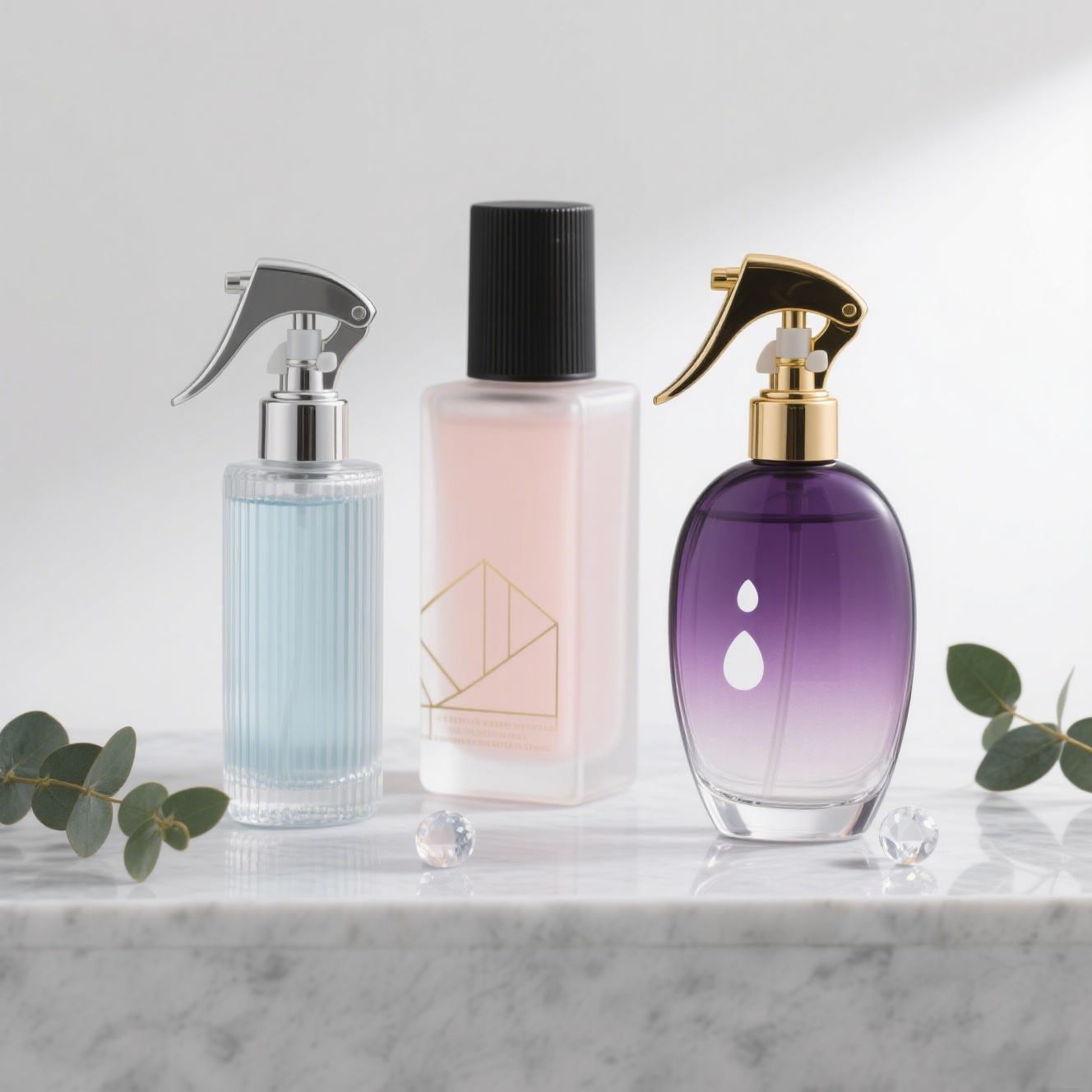 Custom glass spray bottles for cosmetics OEM