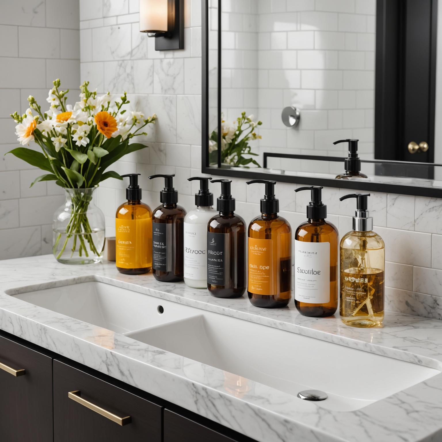 bouteille de shampoing, bouteille de désinfectant pour les mains