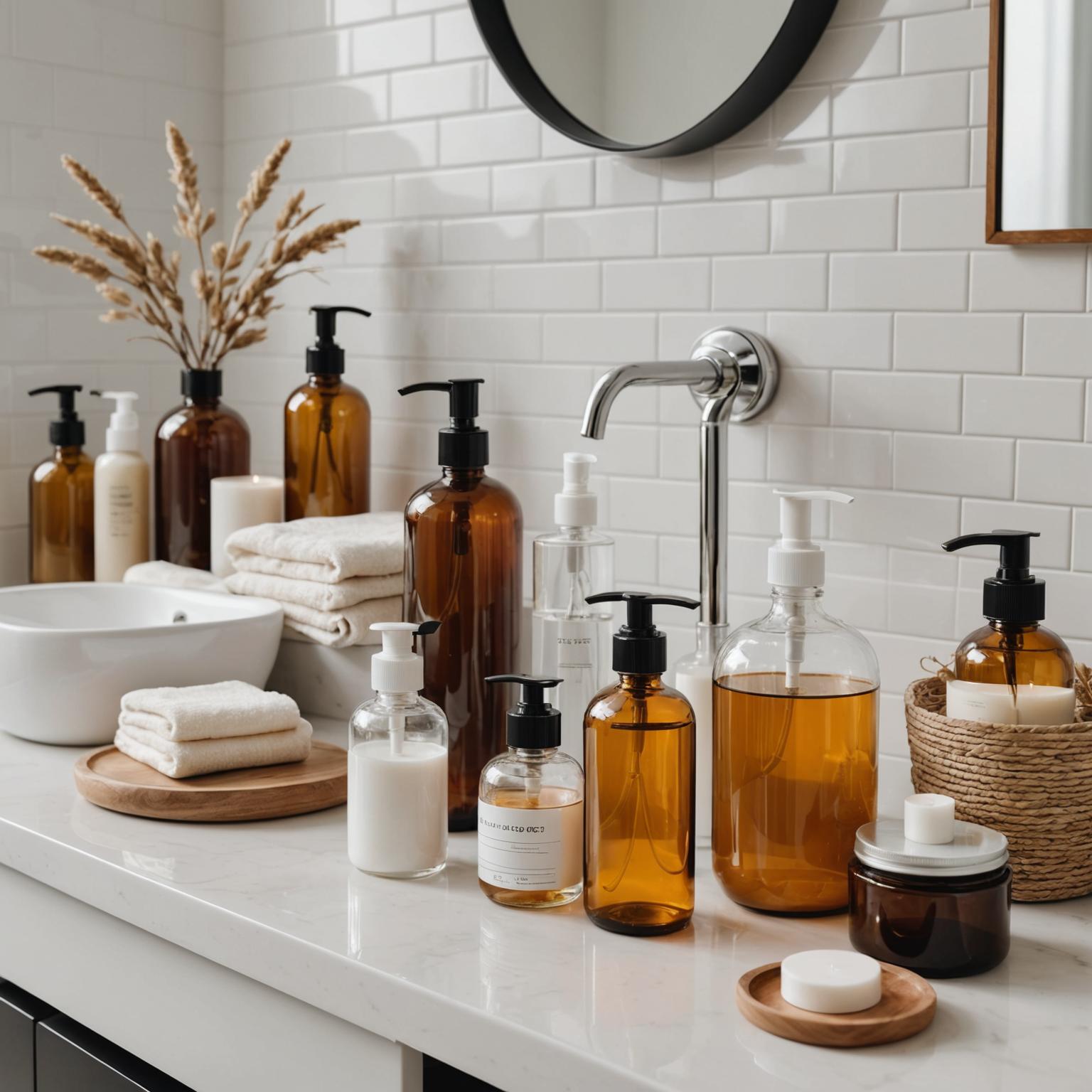 бутылка шампуня, бутылка дезинфицирующего средства для рук