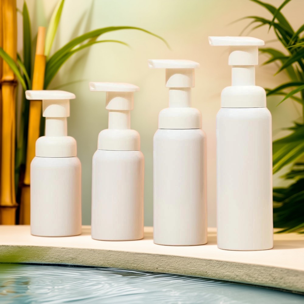 Botellas de espuma cosmética, envases de plástico sostenibles para cosméticos, dispensadores de espuma con bomba sin aire, botellas de espuma aptas para viajes, envases cosméticos reciclables