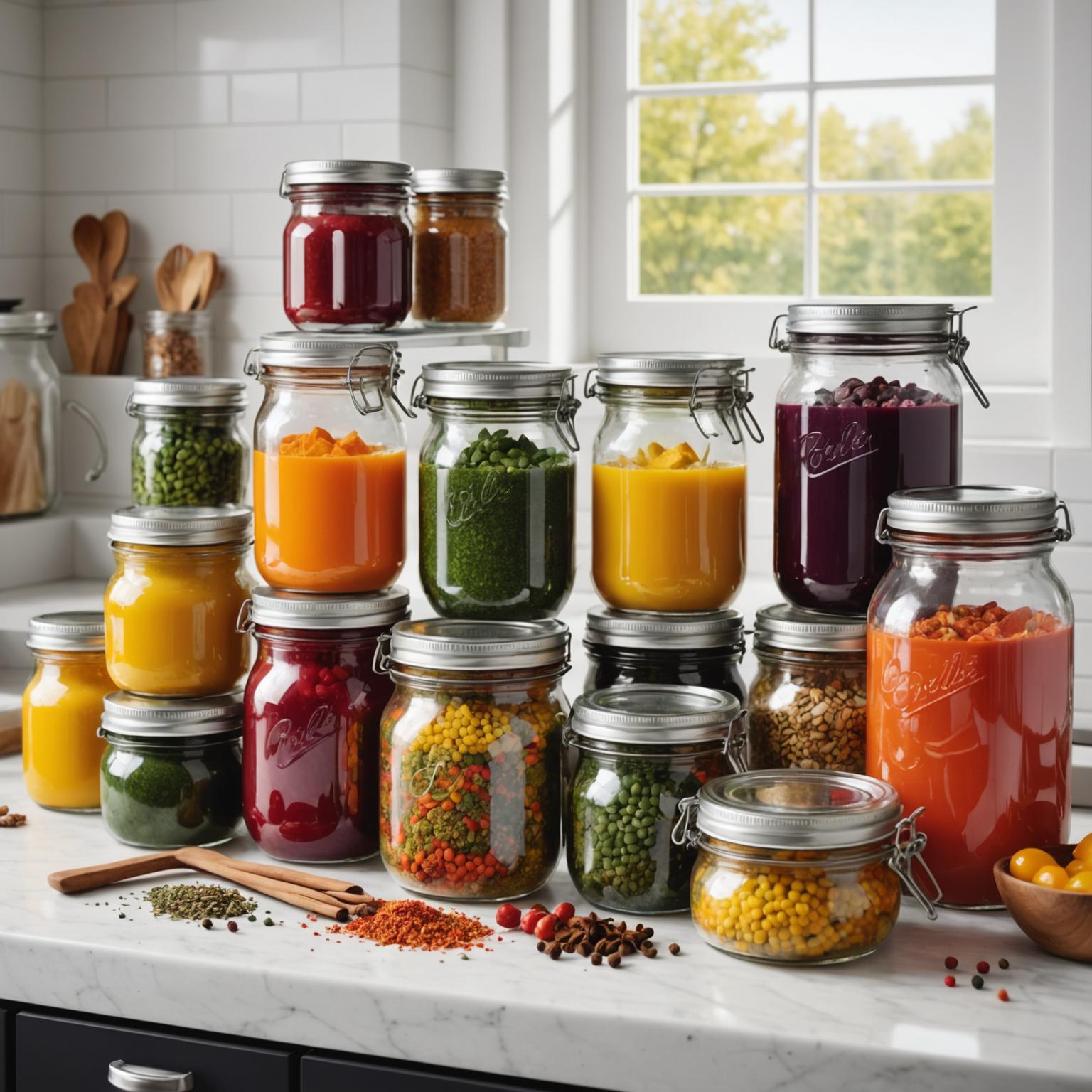 tarro de plástico, tarro de vidrio, tarro de almacenamiento, tarro de comida