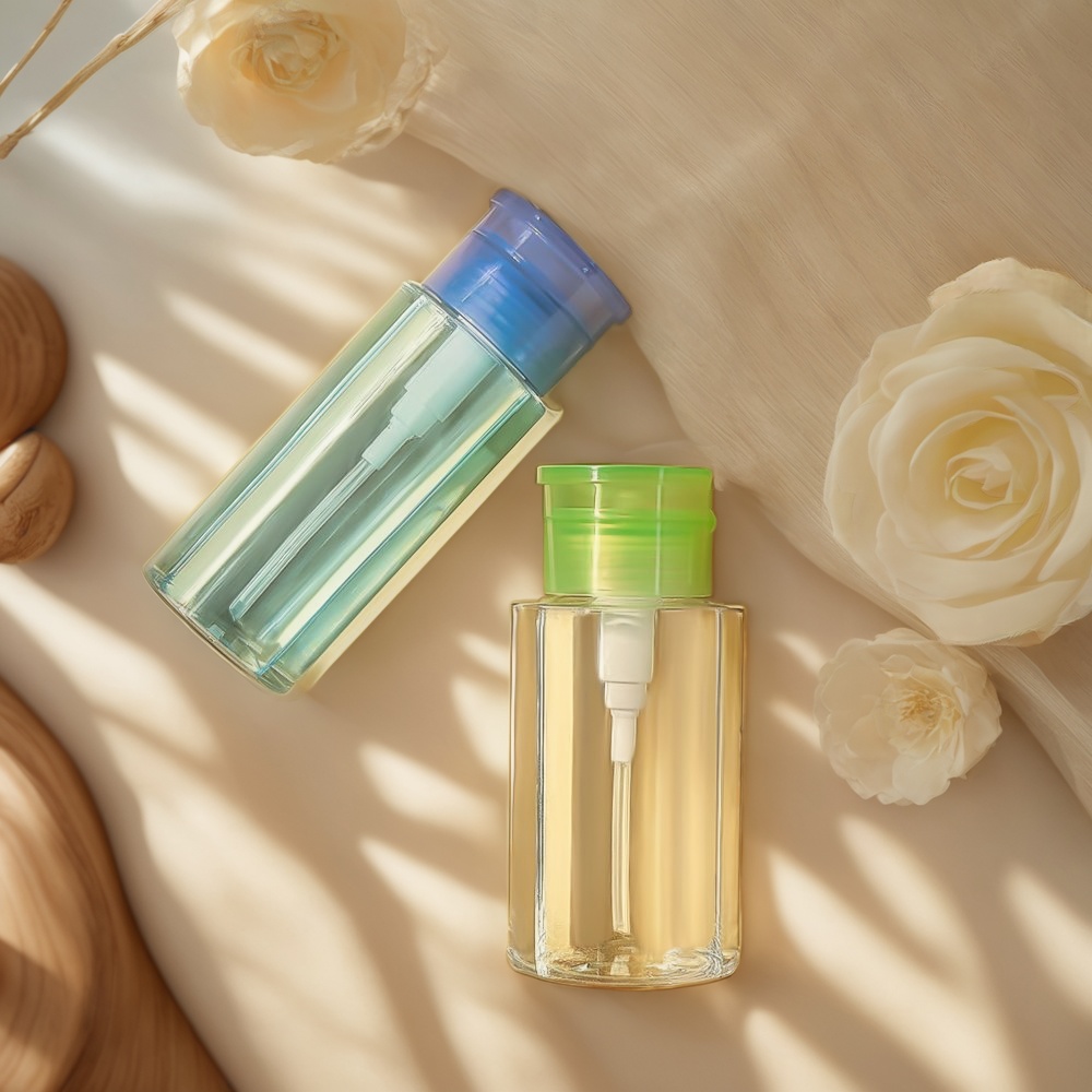Frasco removedor de maquiagem, recipiente removedor de maquiagem, frasco cosmético
