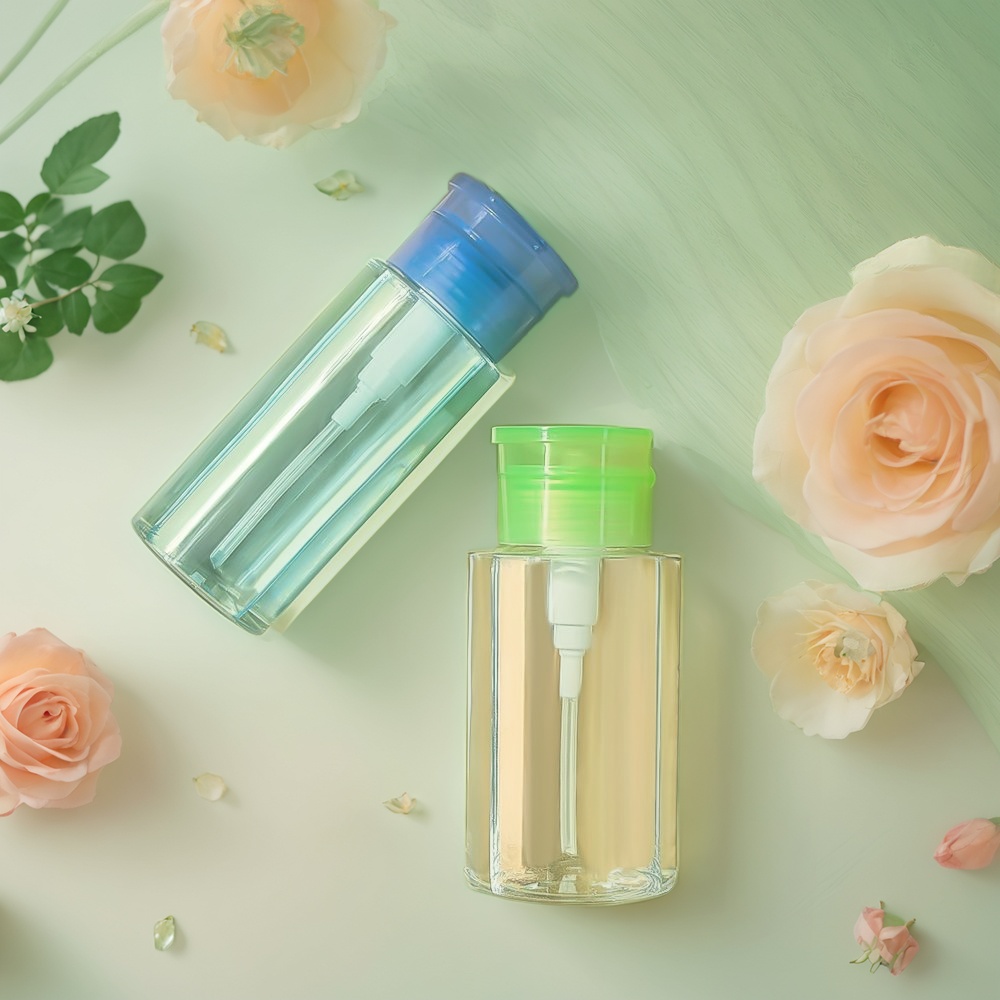 Frasco removedor de maquiagem, recipiente removedor de maquiagem, frasco cosmético