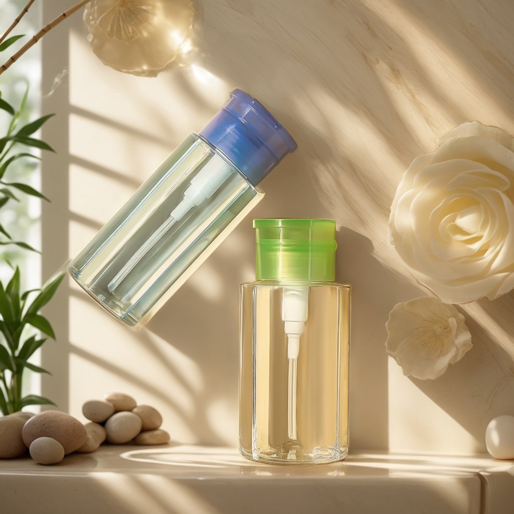 Frasco removedor de maquiagem, recipiente removedor de maquiagem, frasco cosmético