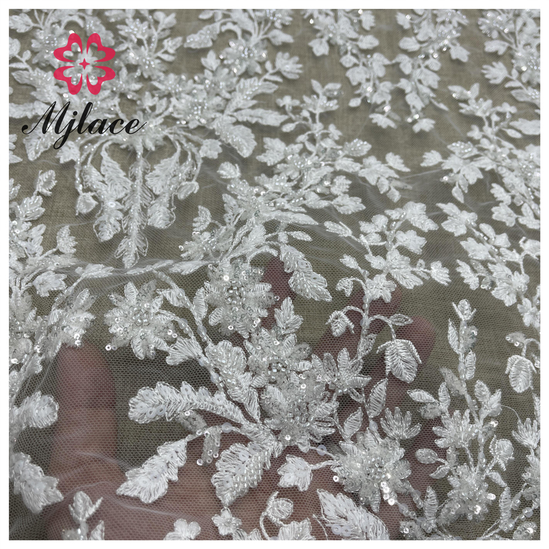 T-P4102 heavy floral bridal lace fabric