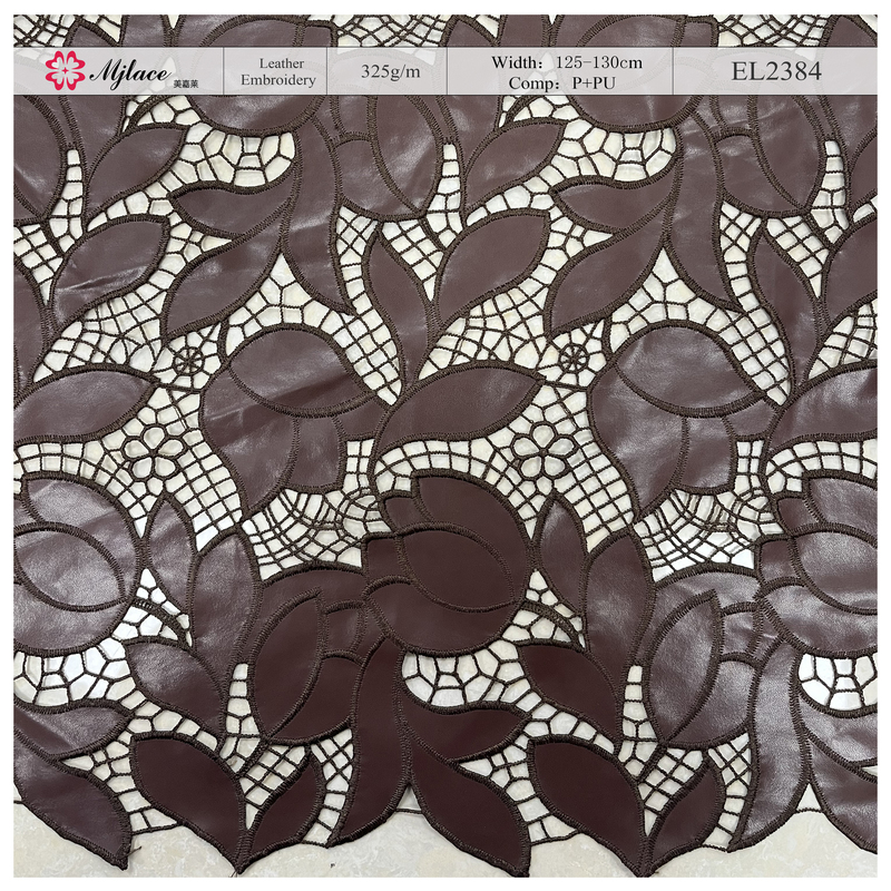 cutwork leather embroidery lace fabric