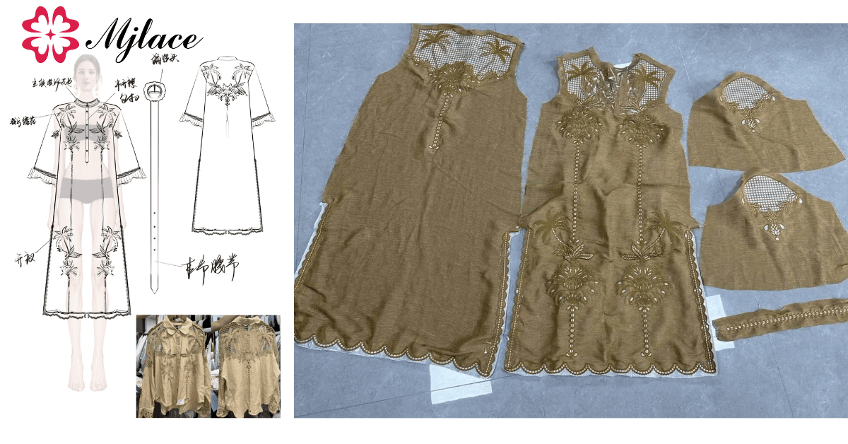 Cutting and embroidery