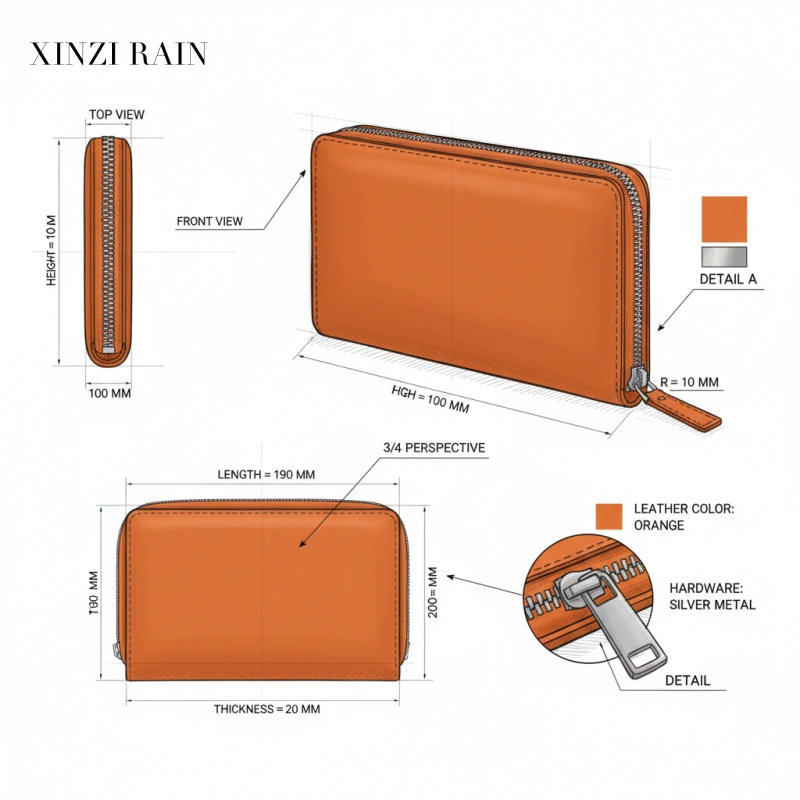 Custom Zip Around Leather Wallet Manufacturer | OEM & Private Label Leather Wallet Production
