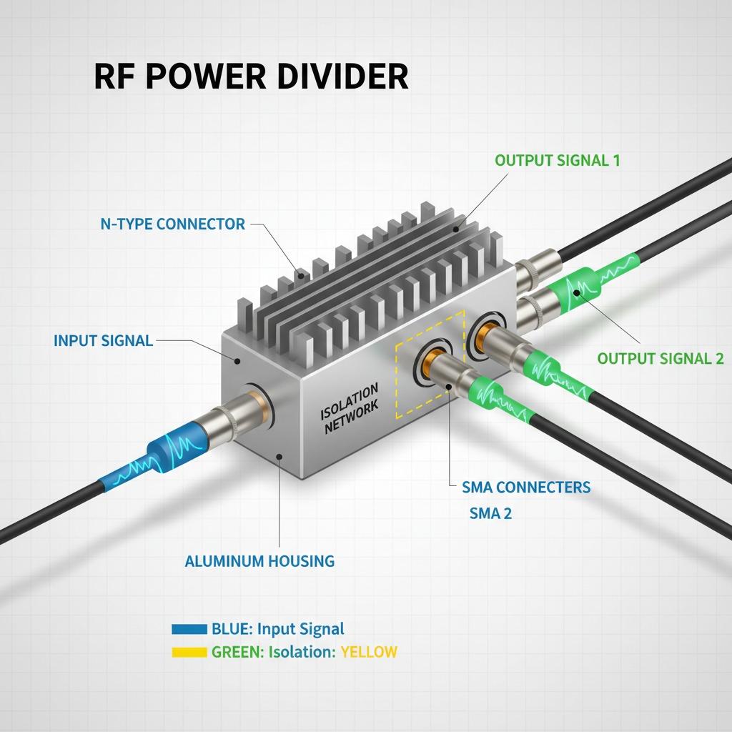 power dividers, RF power dividers, 2-way power divider, 4-way power divider, splitter RF
