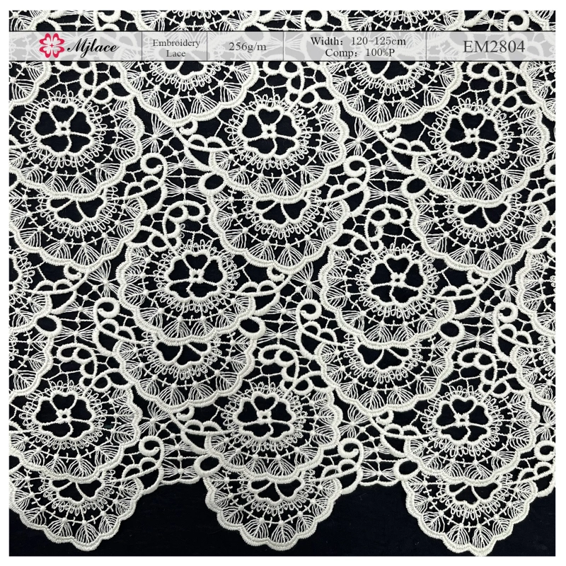 Floral Water-Soluble Embroidered Lace Fabric - MJlace Elegant Collection