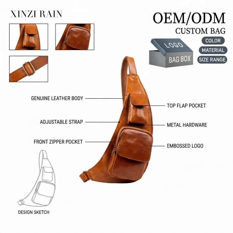 Custom Leather Sling Bag | OEM & Private Label Crossbody Bag