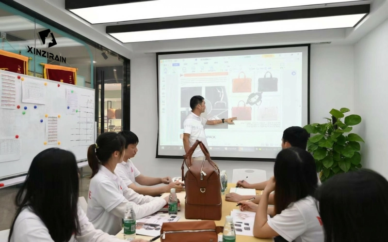 Approved handbag sample and production specifications before mass manufacturing