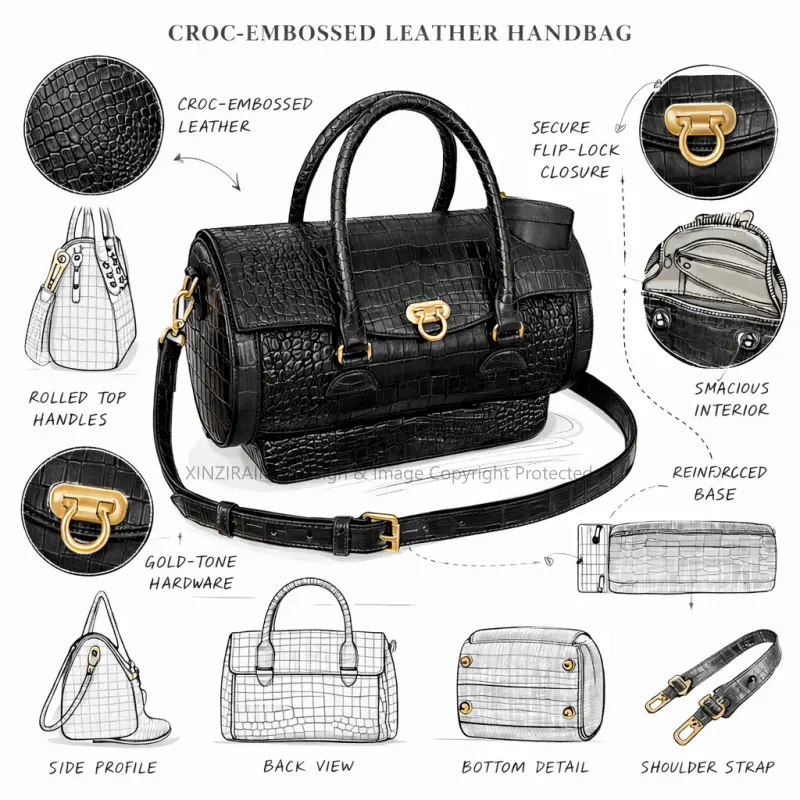 Croc-Embossed Leather Handbag Collection1.webp