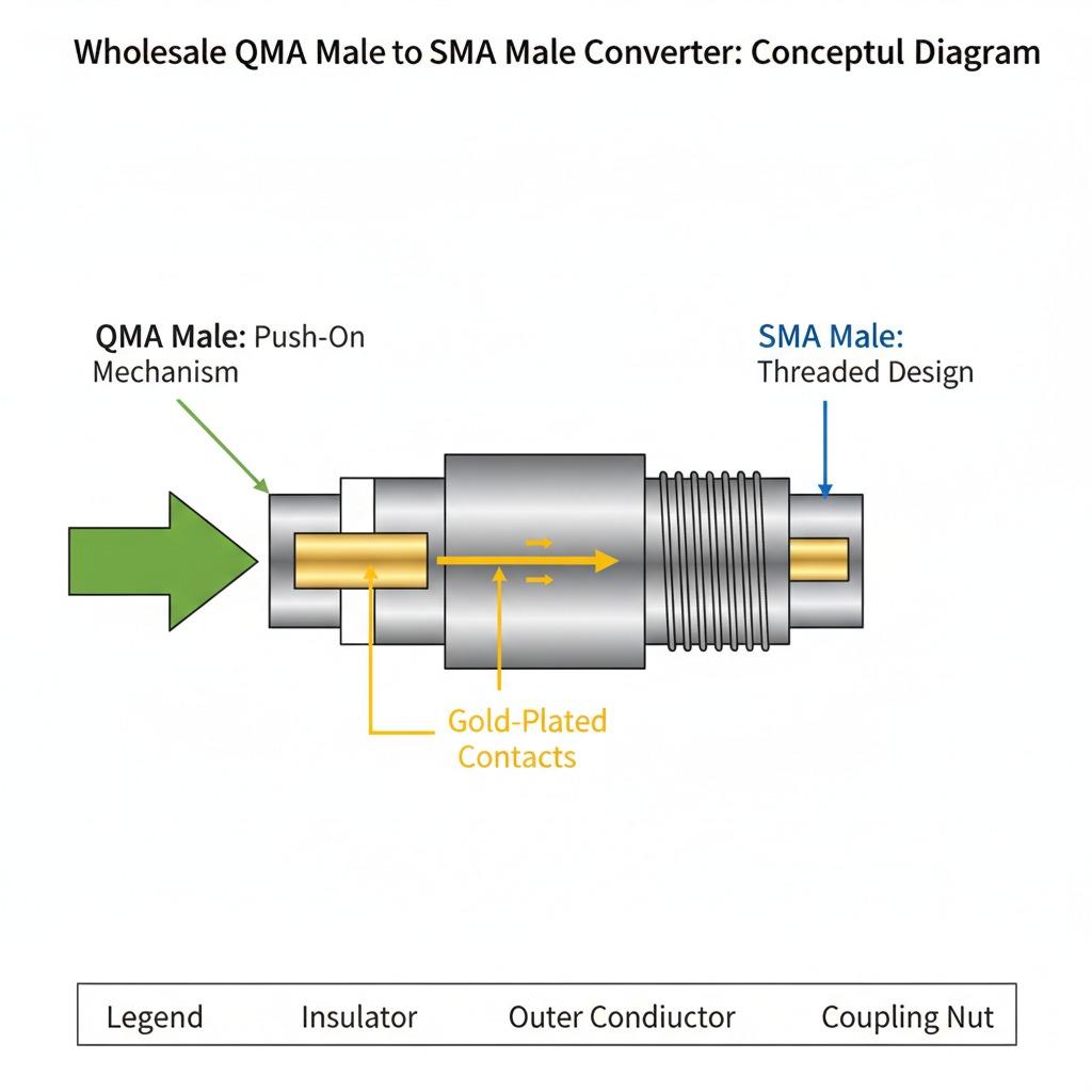 Wholesale QMA Male to SMA Male Converter