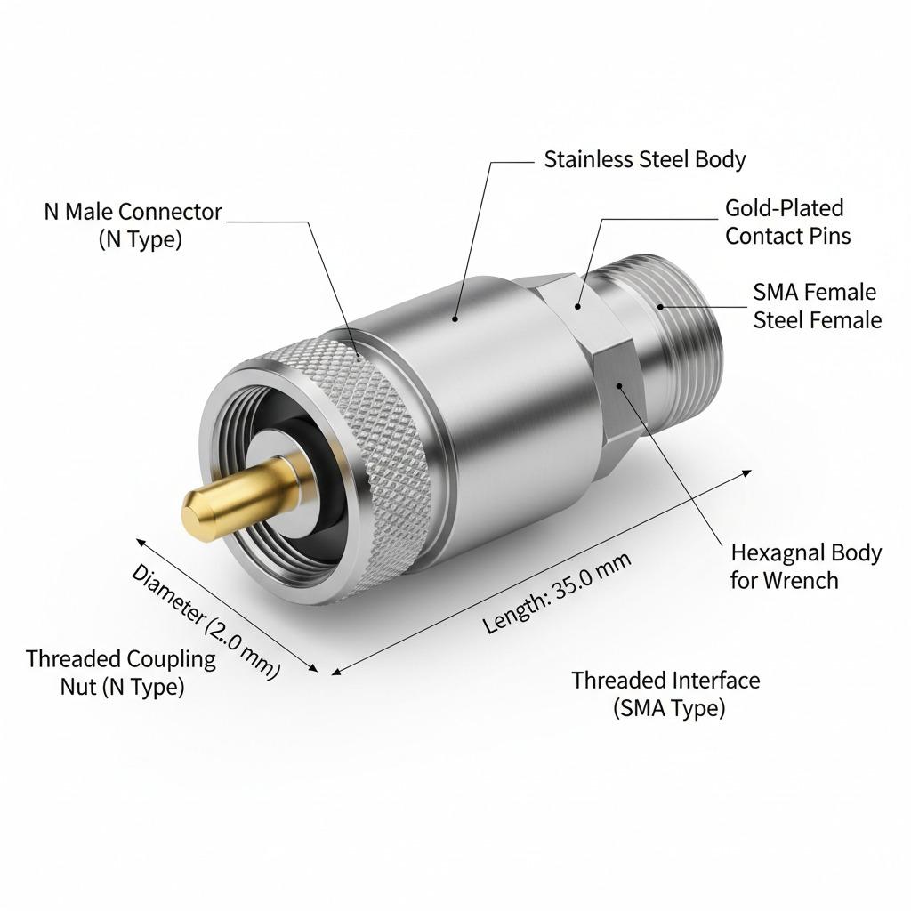 N型公头转SMA母头适配器
