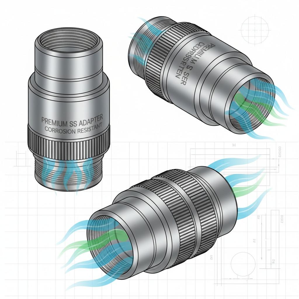 Adaptateur en acier inoxydable de qualité supérieure