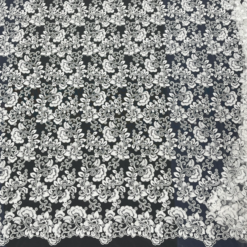 EB2791 dense floral laser cut lace fabric