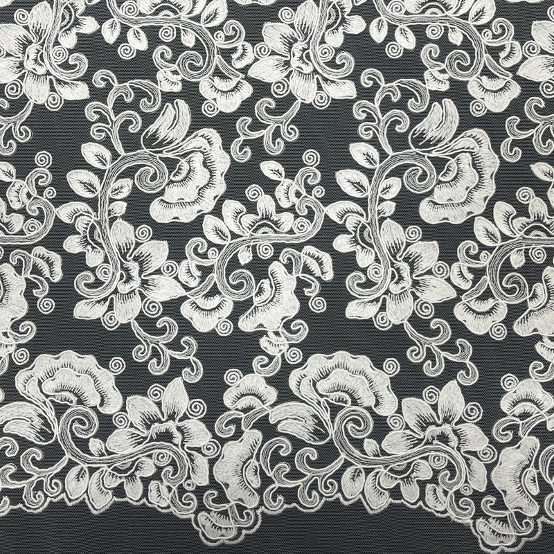 EB2791 vintage scroll laser embroidery lace
