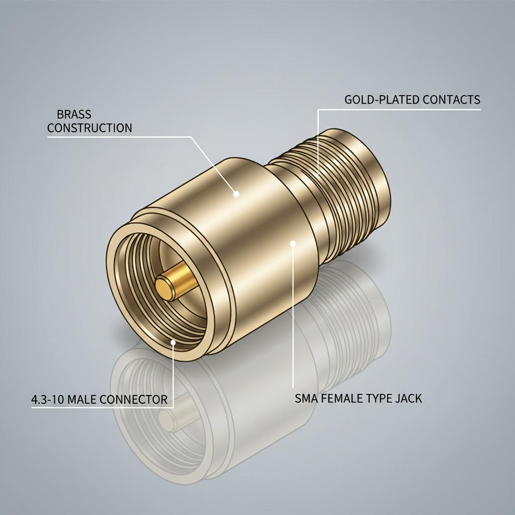 Wholesale Premier Quality RF Adapter Coaxial Cable 4.3-10 Male to SMA Female Type Female Jack Straight Adaptor
