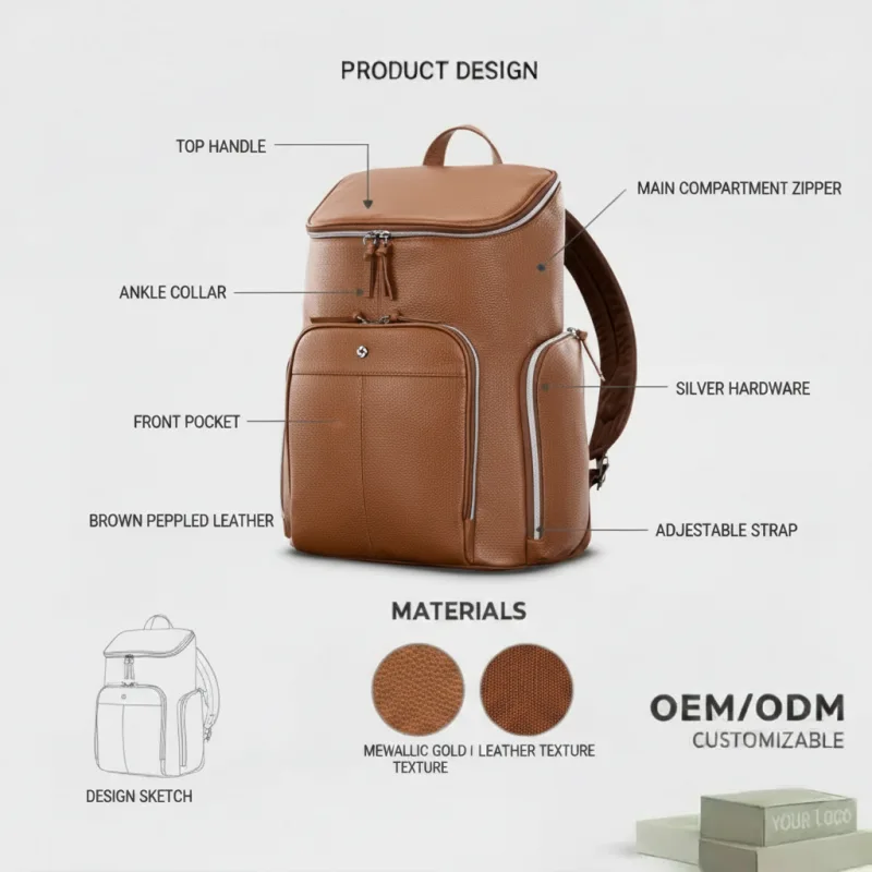 Leather Deluxe Backpack Manufacturer-bagsrain