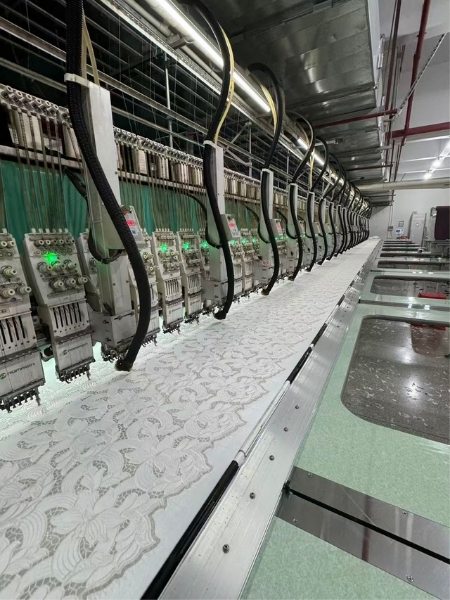 lace embroidery production machine line