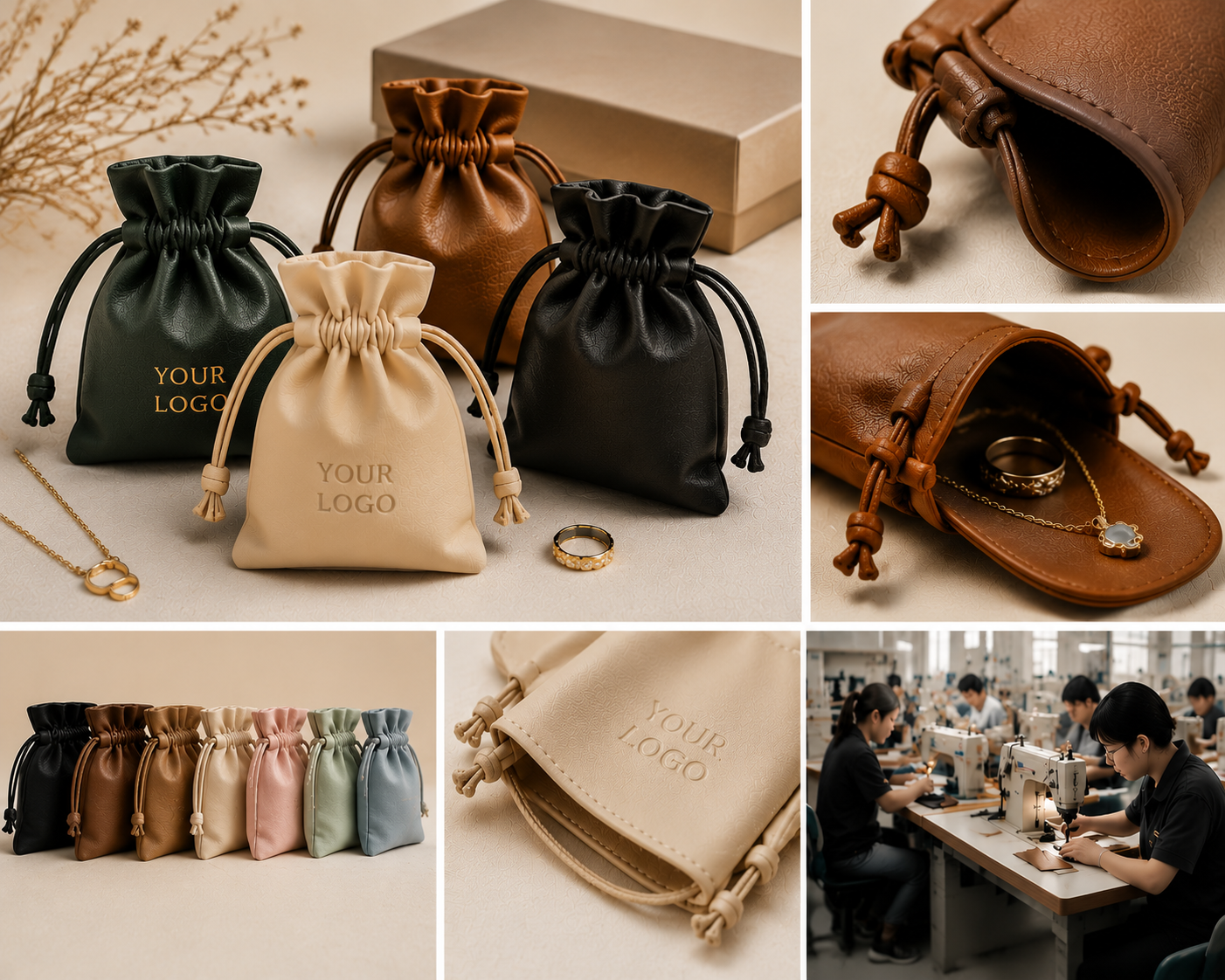 leather jewelry pouch factory