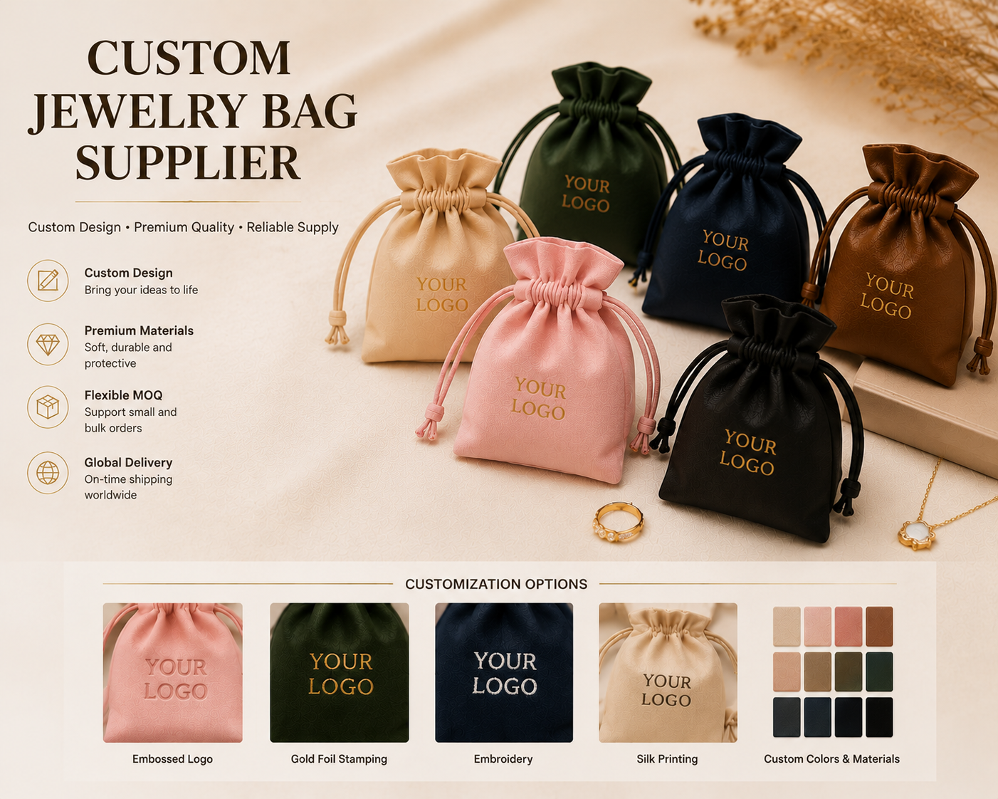 OEM jewelry pouch factory