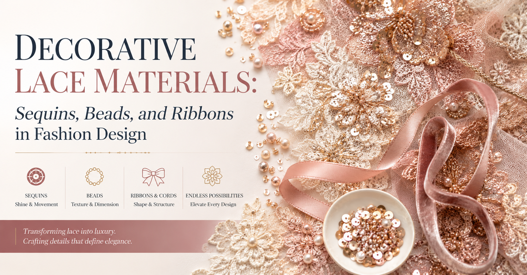 Why Decorative Lace Materials Matter in Luxury Fashion Manufacturing