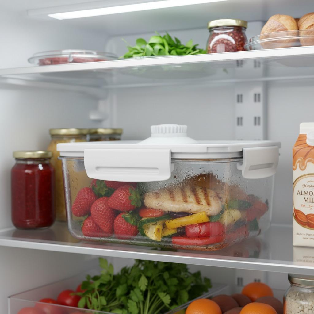 fridge storage container, vacuum storage box, vacuum storage container, space saving storage box, food vacuum container