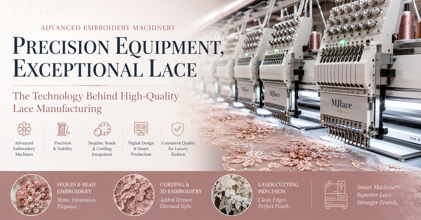 آلات التطريز المتقدمة في صناعة الدانتيل: دليل فني شامل لعلامات الأزياء التجارية والمشترين من الشركات