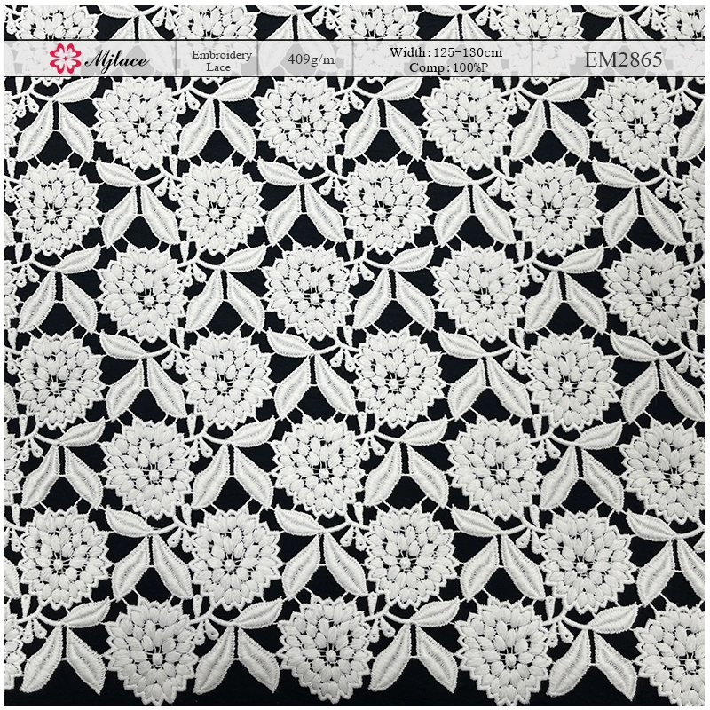 Luxurious Heavyweight Floral Water-Soluble Embroidered Lace Fabric – MJlace
