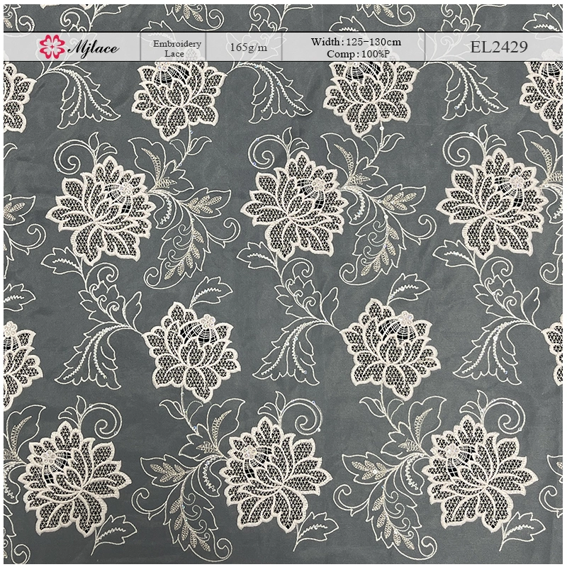 Gold Thread Laser Embroidered Lace Fabric – Metallic Floral Trim by MJlace
