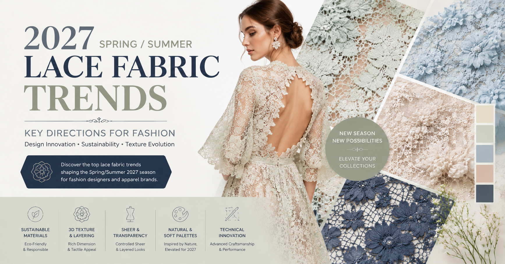 2027 Spring/Summer Lace Fabric Trends: Key Directions for Fashion Designers & Apparel Brands