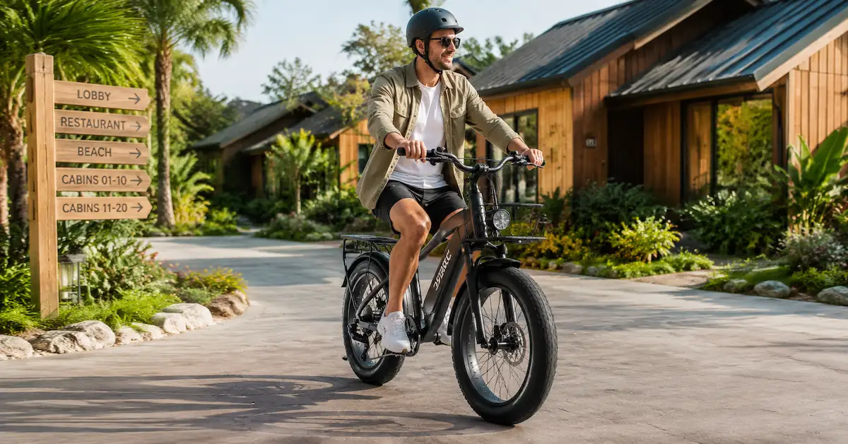 JOBOBIKE resort fat tire e-bike ride