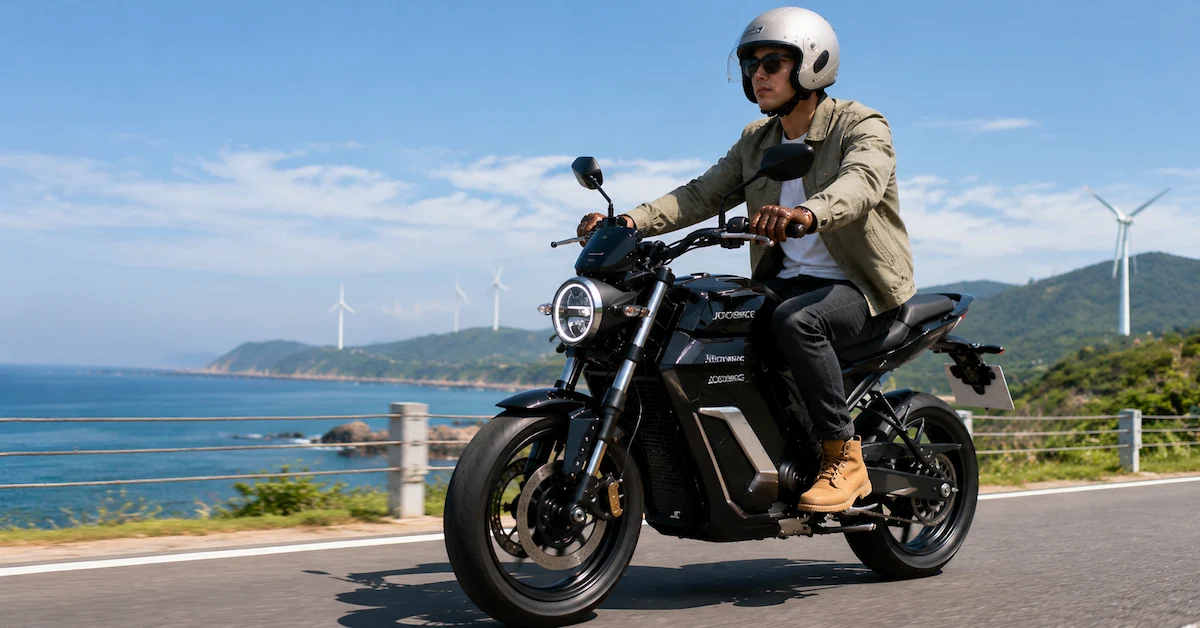 JOBOBIKE electric motorcycle coastal ride