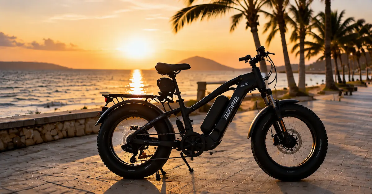 JOBOBIKE fat tire coastal e-bike ride