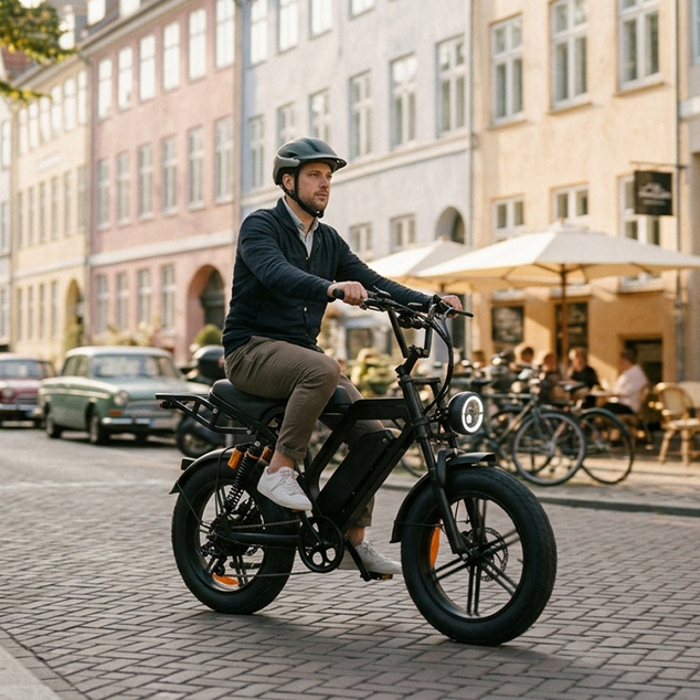 Bicicleta eléctrica de acero con neumáticos anchos de 20 pulgadas Bicicleta eléctrica de acero con neumáticos anchos de 20 pulgadas