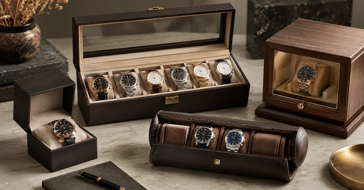 Luxury watch storage box display