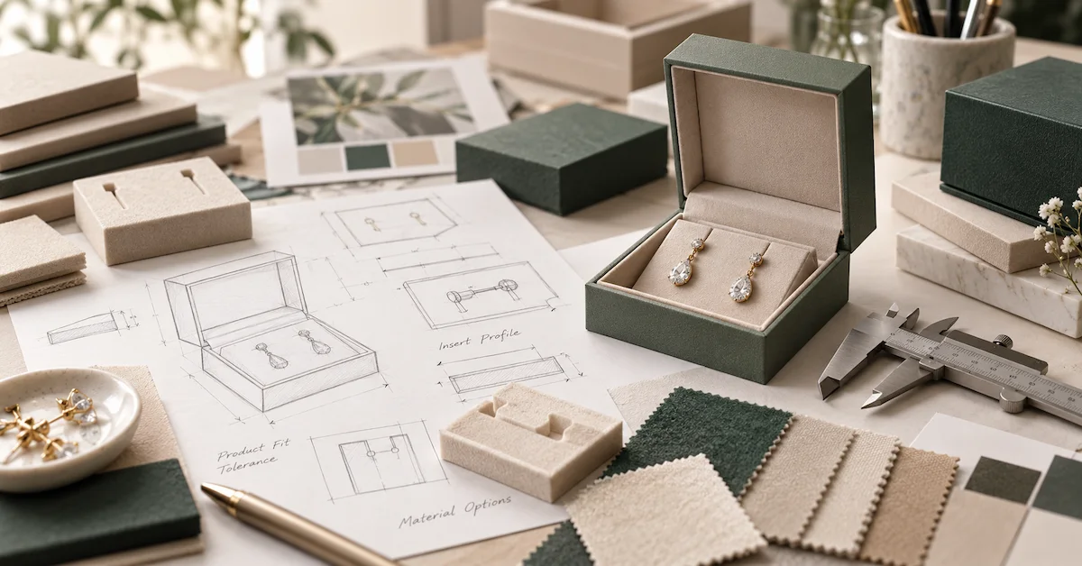 Earring box RFQ insert design planning scene