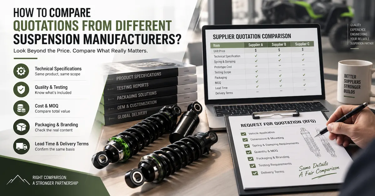 Suspension manufacturer quotation comparison
