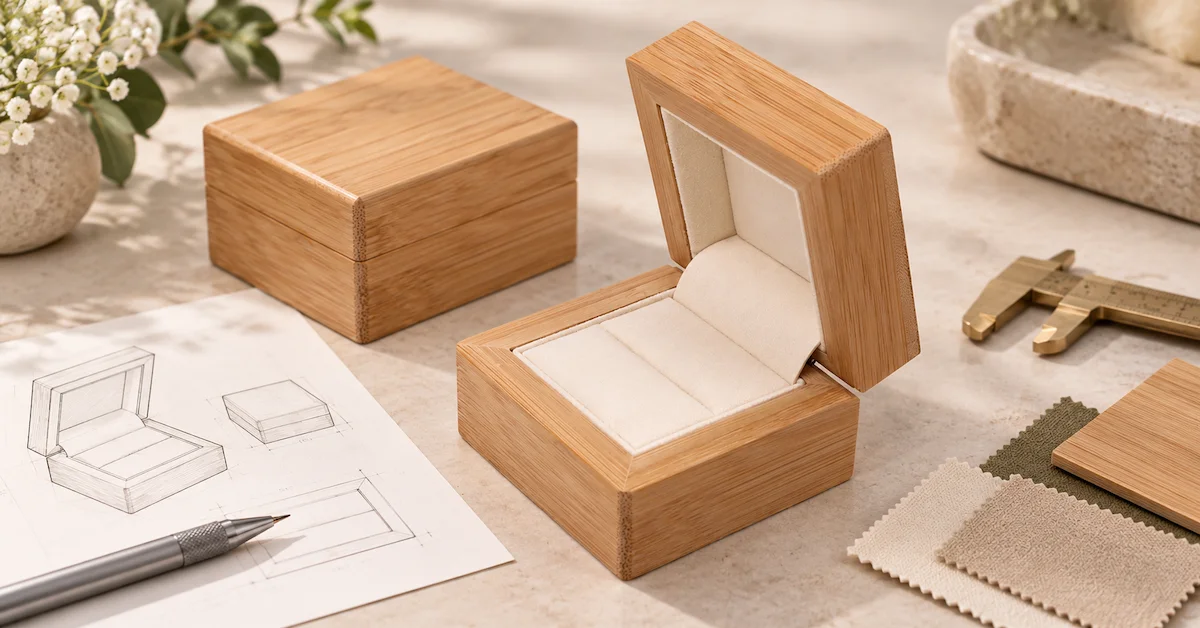 Bamboo jewelry box custom packaging design