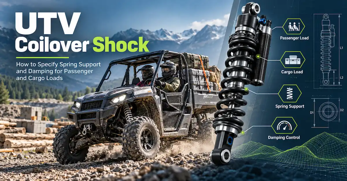 UTV coilover shocks for passenger cargo loads